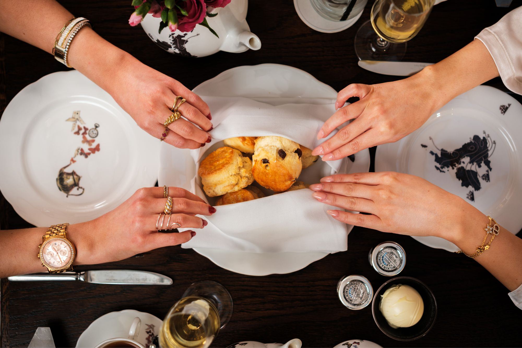 Afternoon tea scones photographed from above