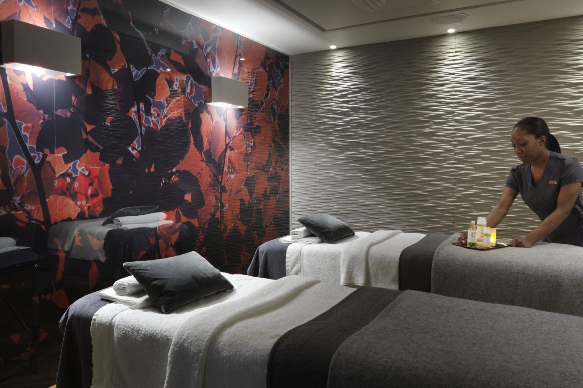 A candlelit treatment room