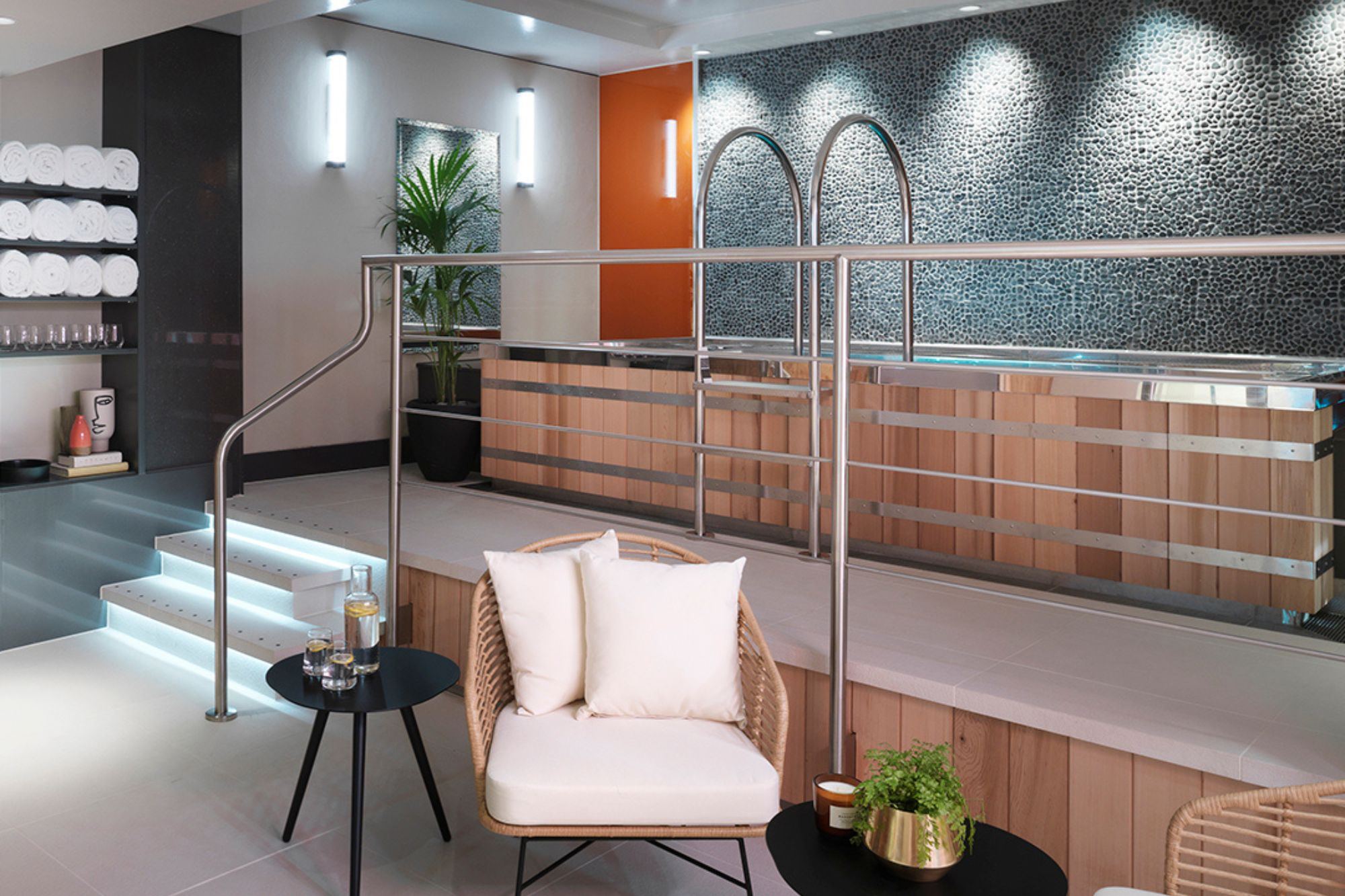 The softly lit spa at The Athenaeum