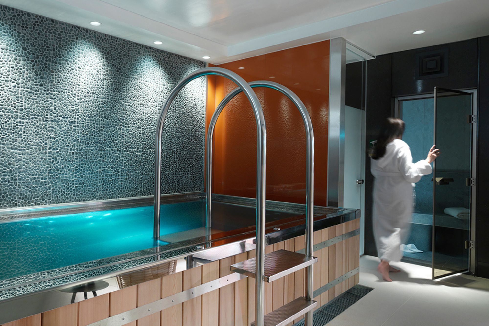 The hotel's indoor pool